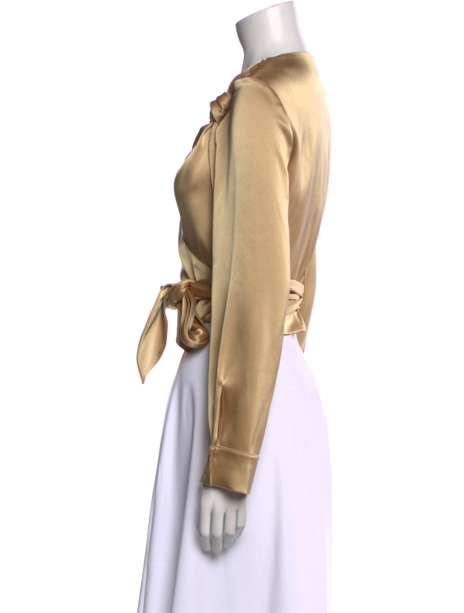 Nanushka V-Neck Long Sleeve Crop Top