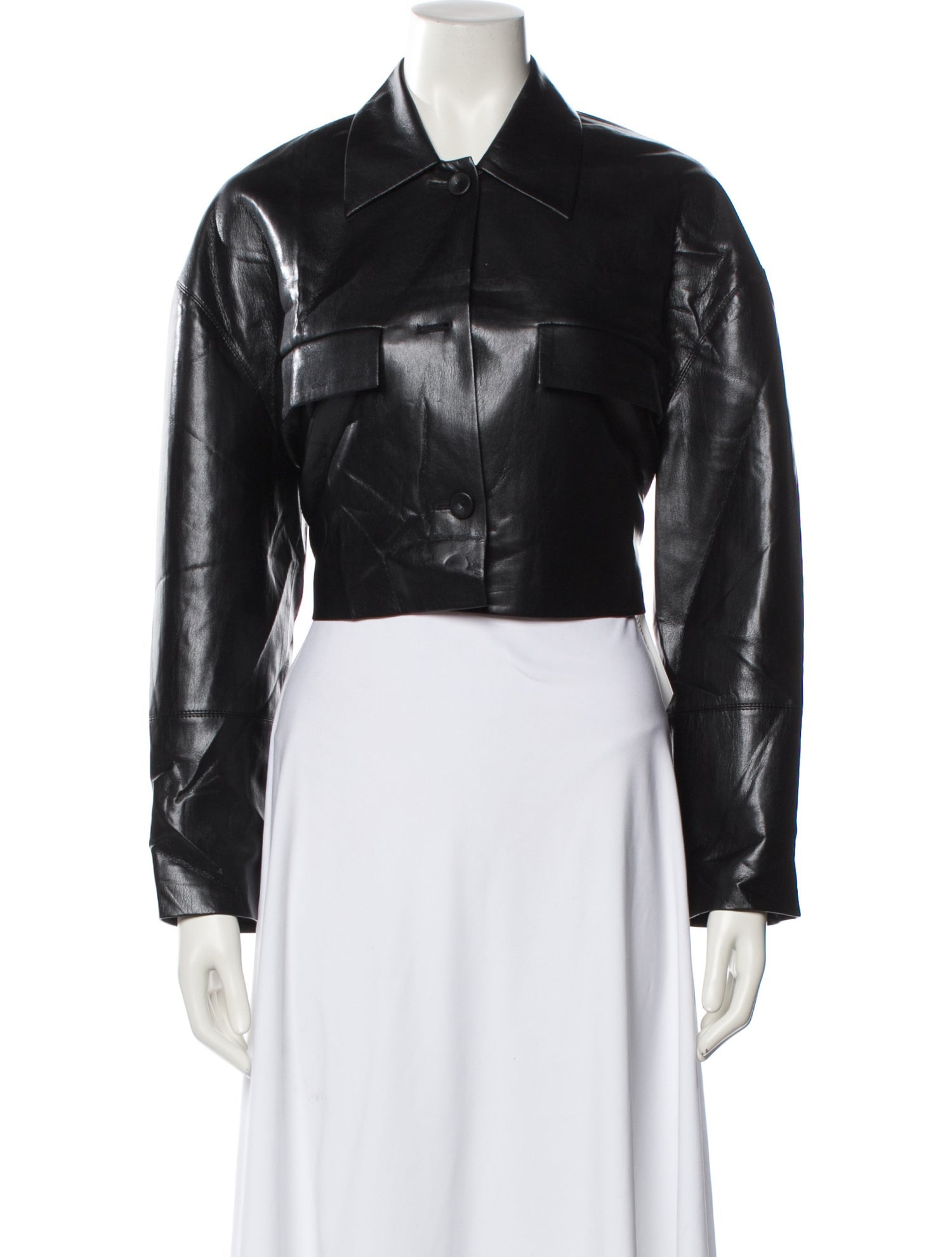 Nanushka Faux Leather Bomber Jacket