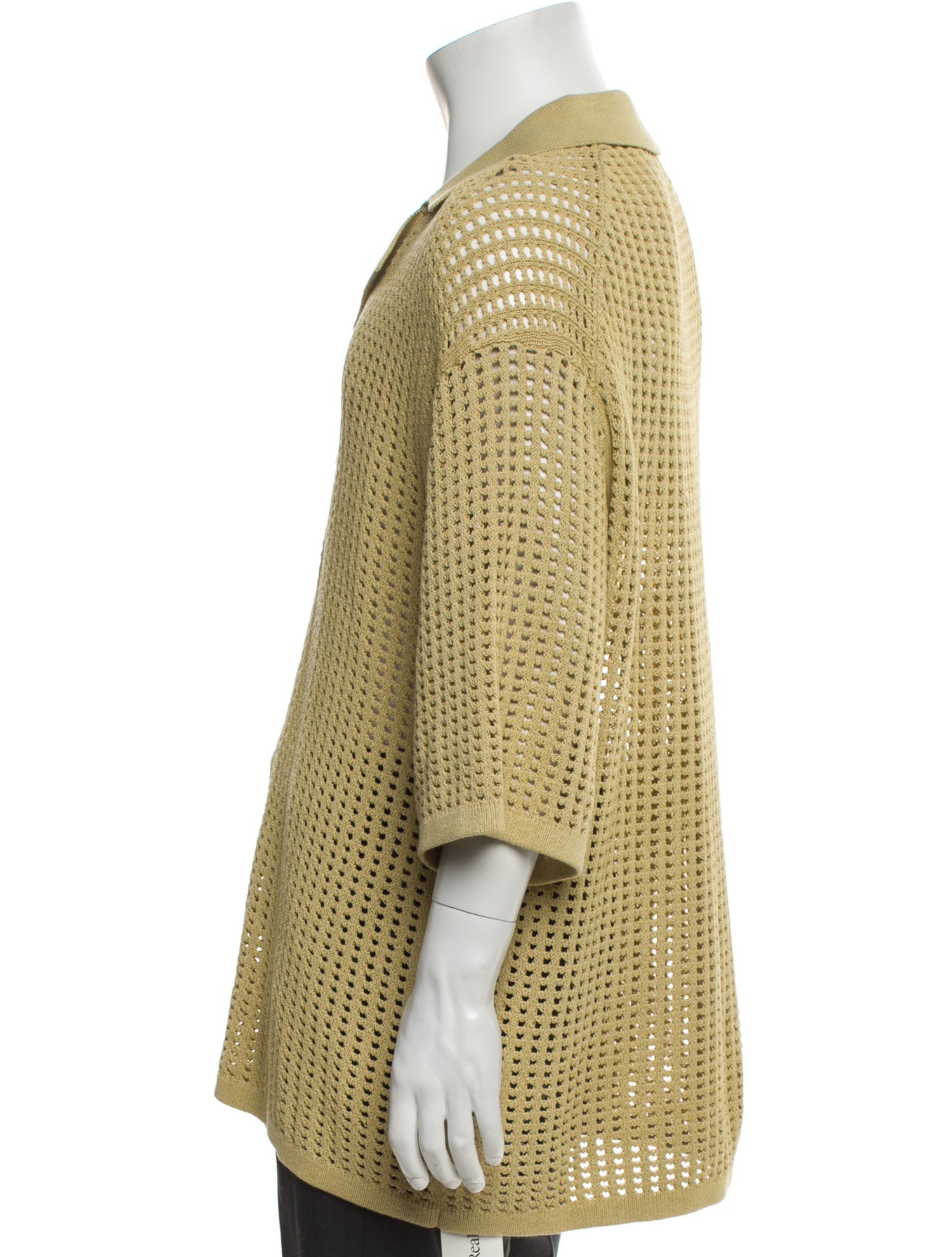 Nanushka Collar Three-Quarter Sleeve Polo Sweater