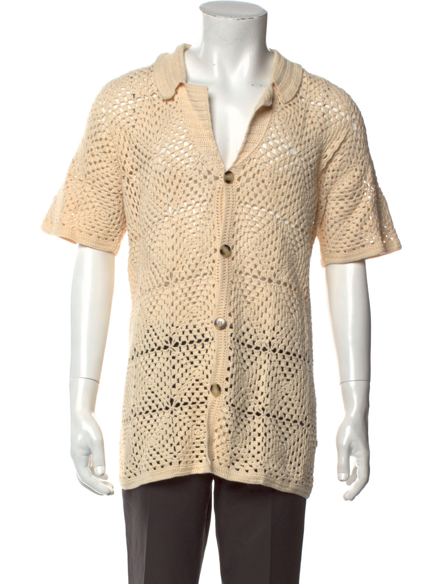 Nanushka Lace Pattern Short Sleeve Shirt