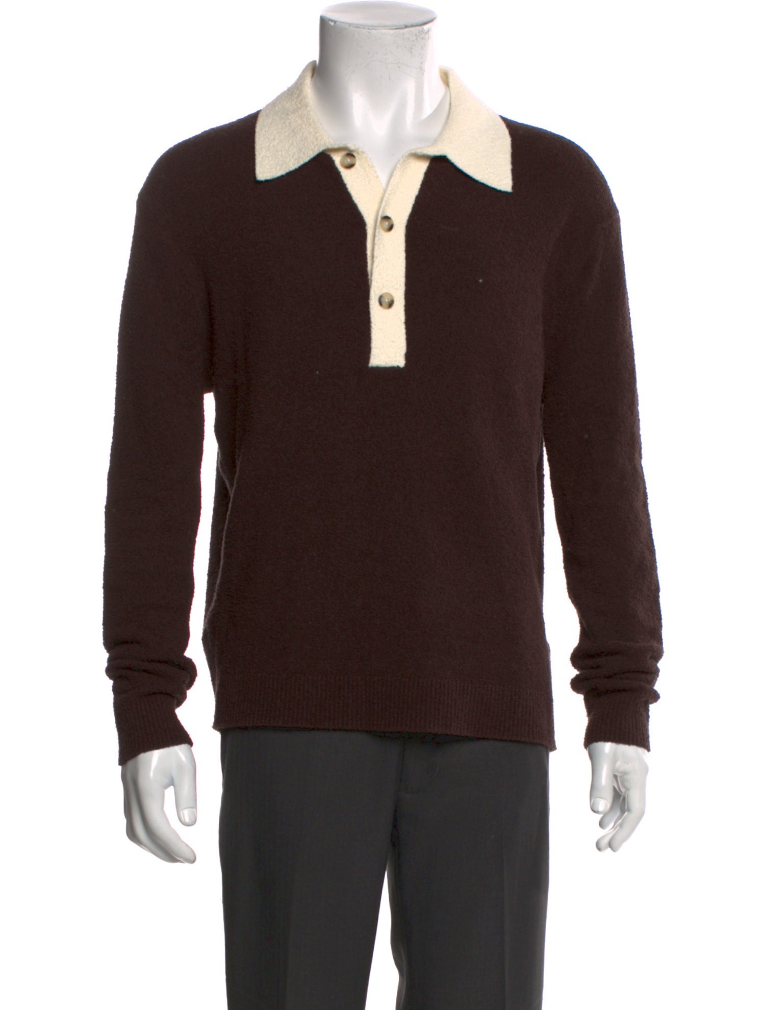 Nanushka V-Neck Long Sleeve Polo Sweater