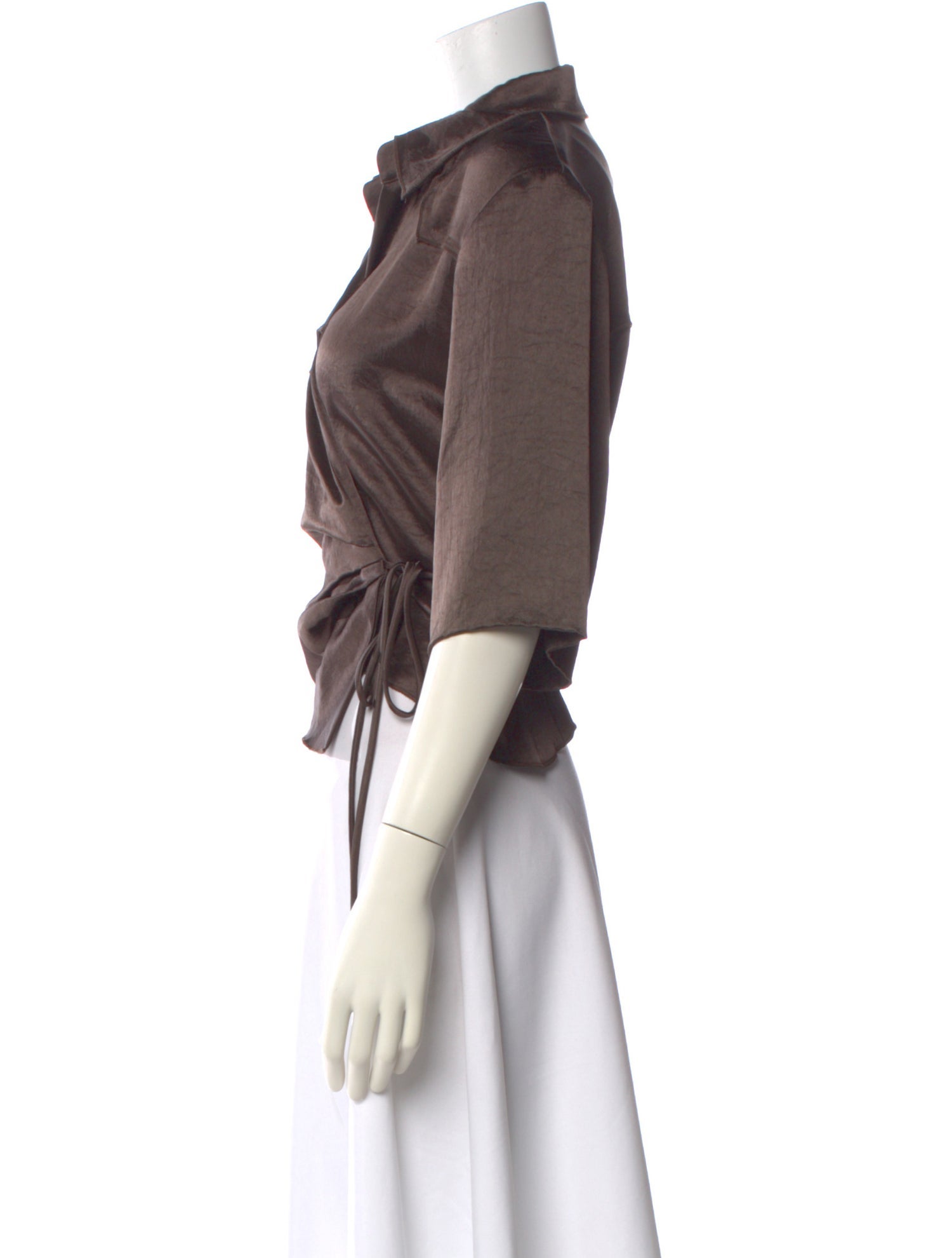 Nanushka V-Neck Three-Quarter Sleeve Top