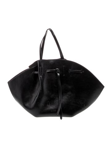 Pre-owned Nanushka Leather Top Handle Bag In Black