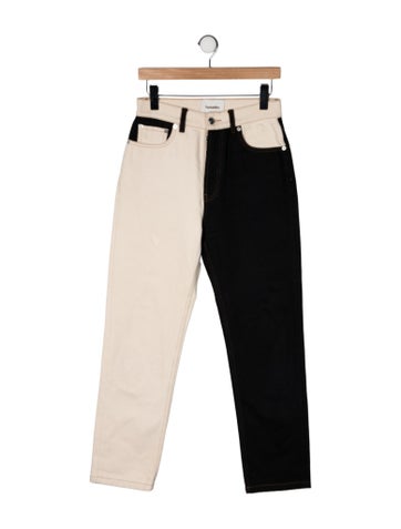 Pre-owned Nanushka High-rise Straight Leg Jeans In Black