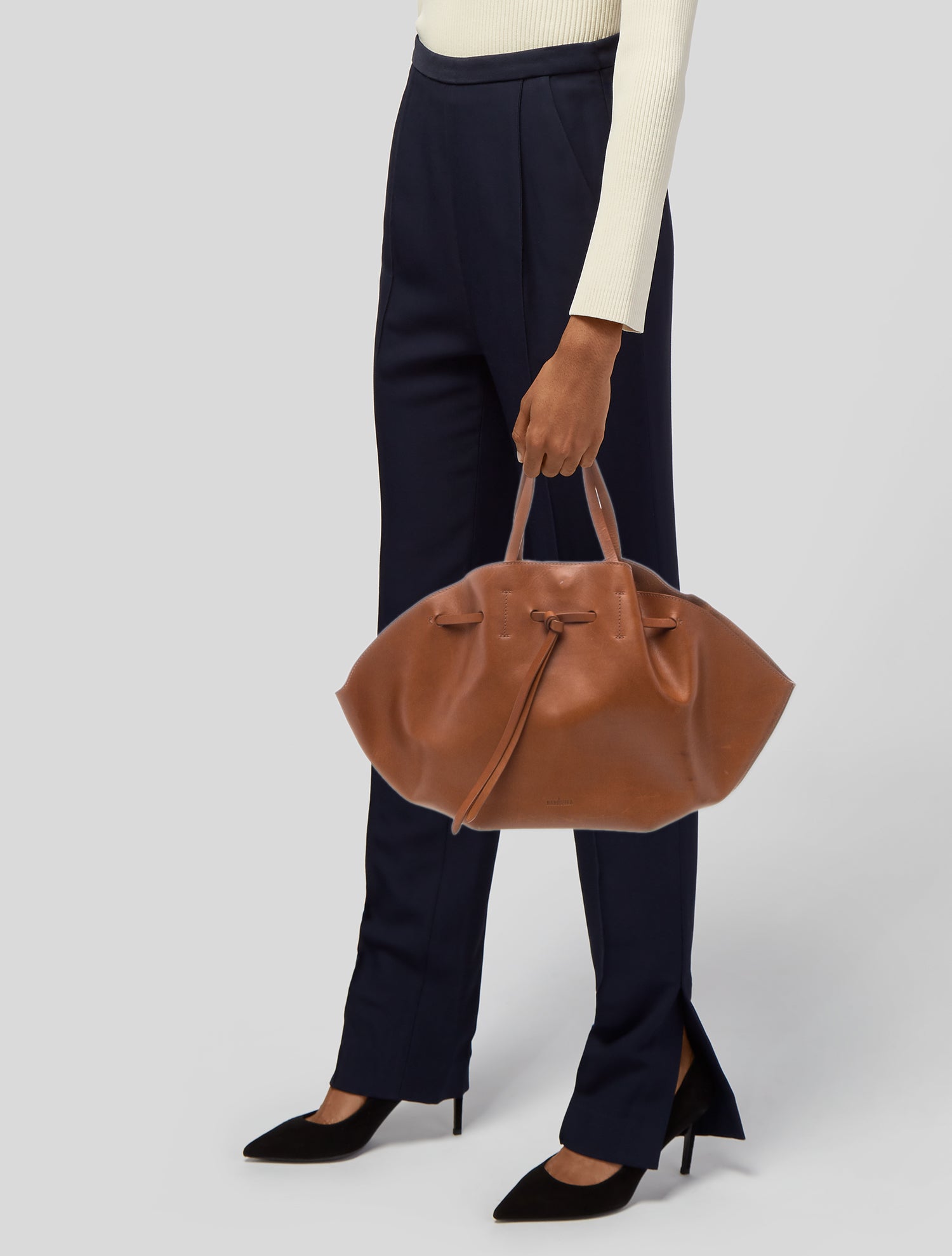 Nanushka Leather Top Handle Bag - Brown Handle Bags, Handbags