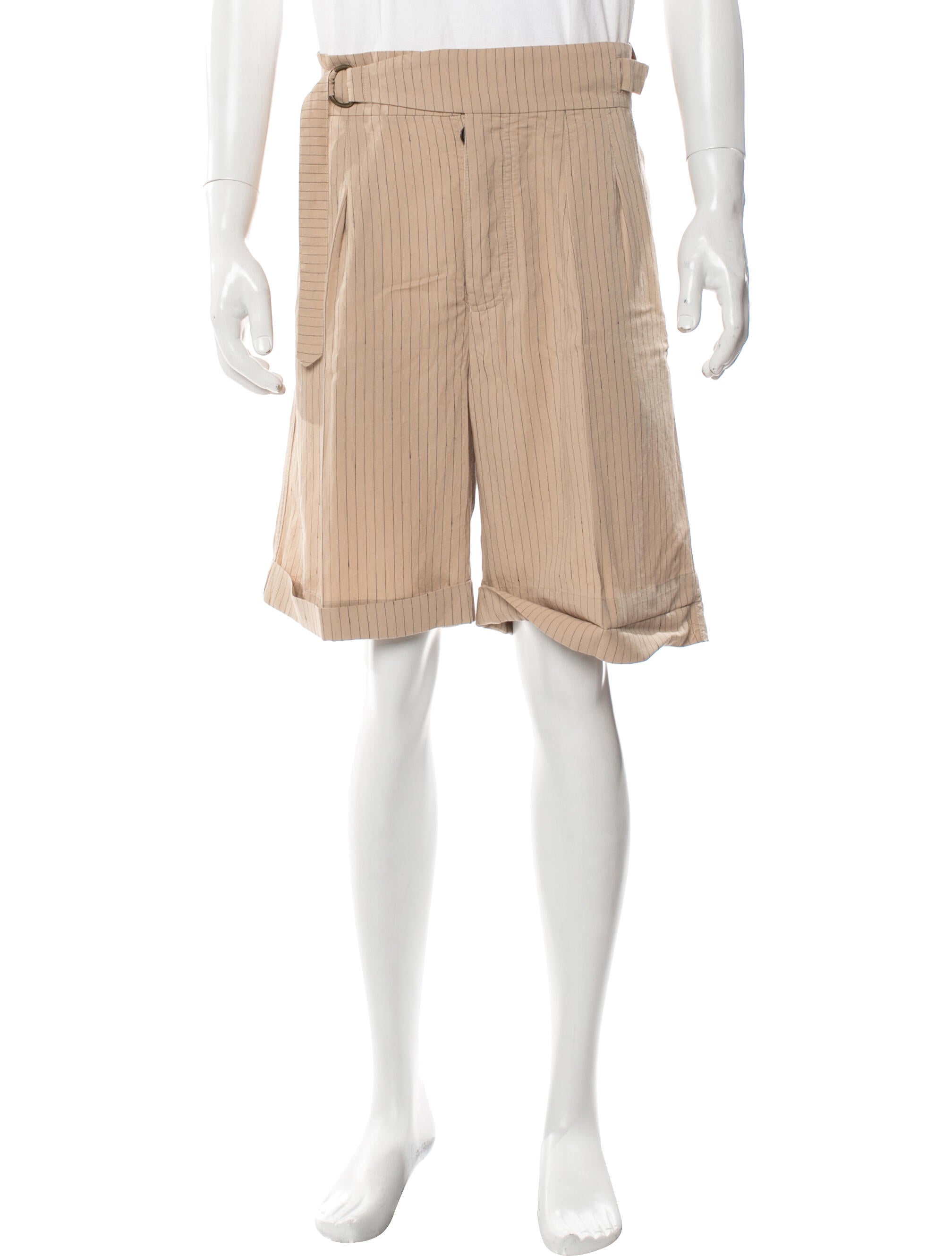 Nanushka Striped Flat Front Shorts