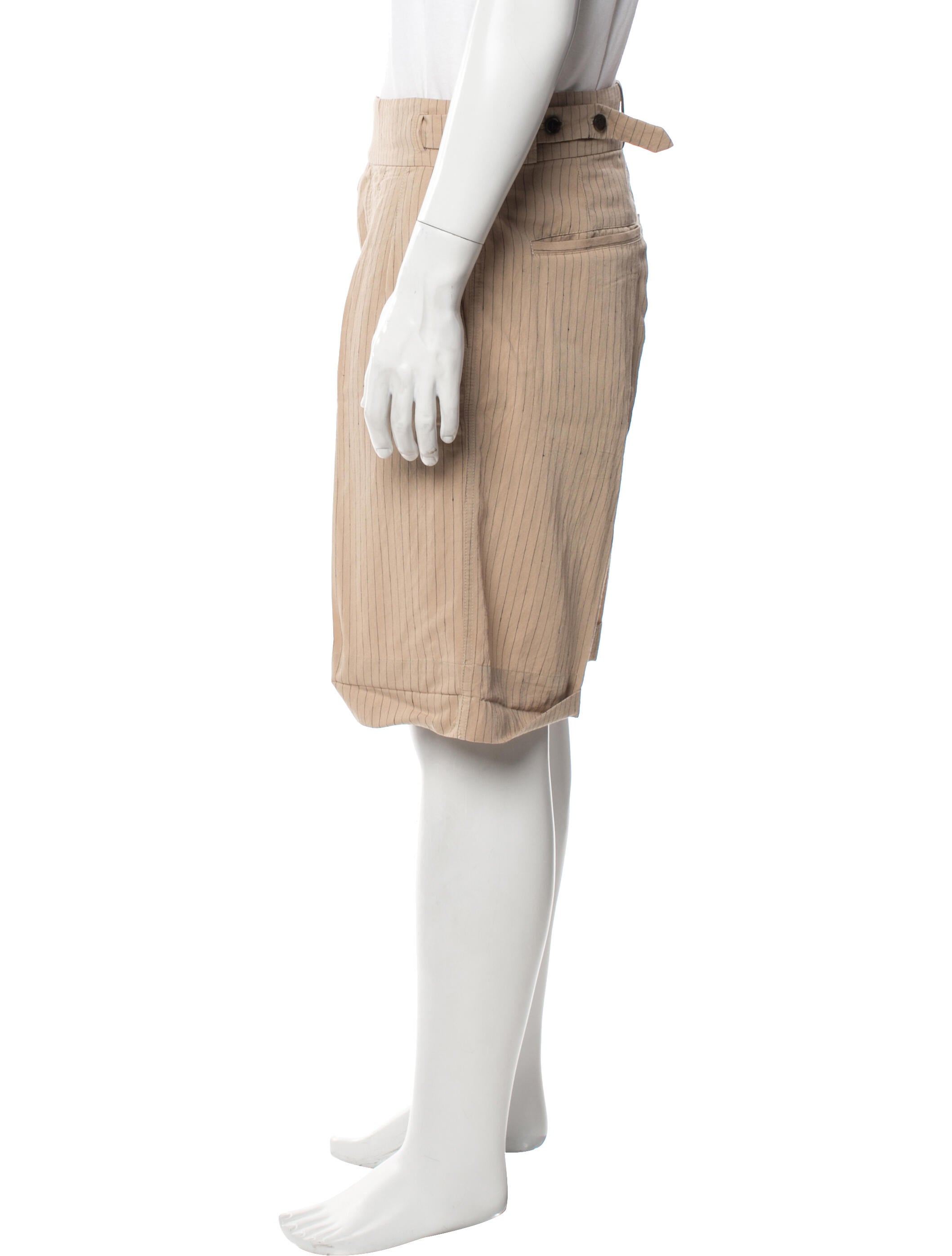 Nanushka Striped Flat Front Shorts