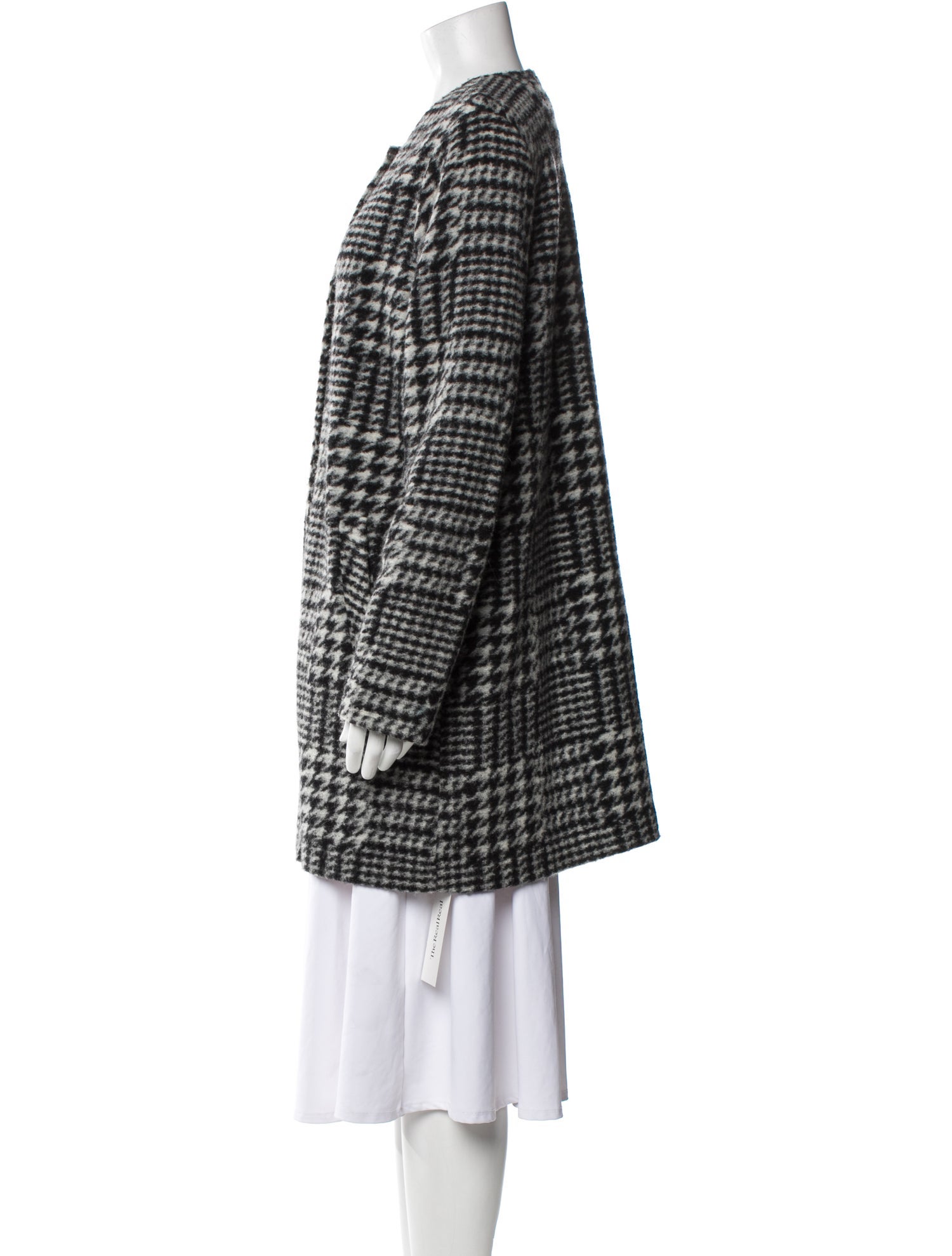 Nanette Lepore Wool Houndstooth Print Coat