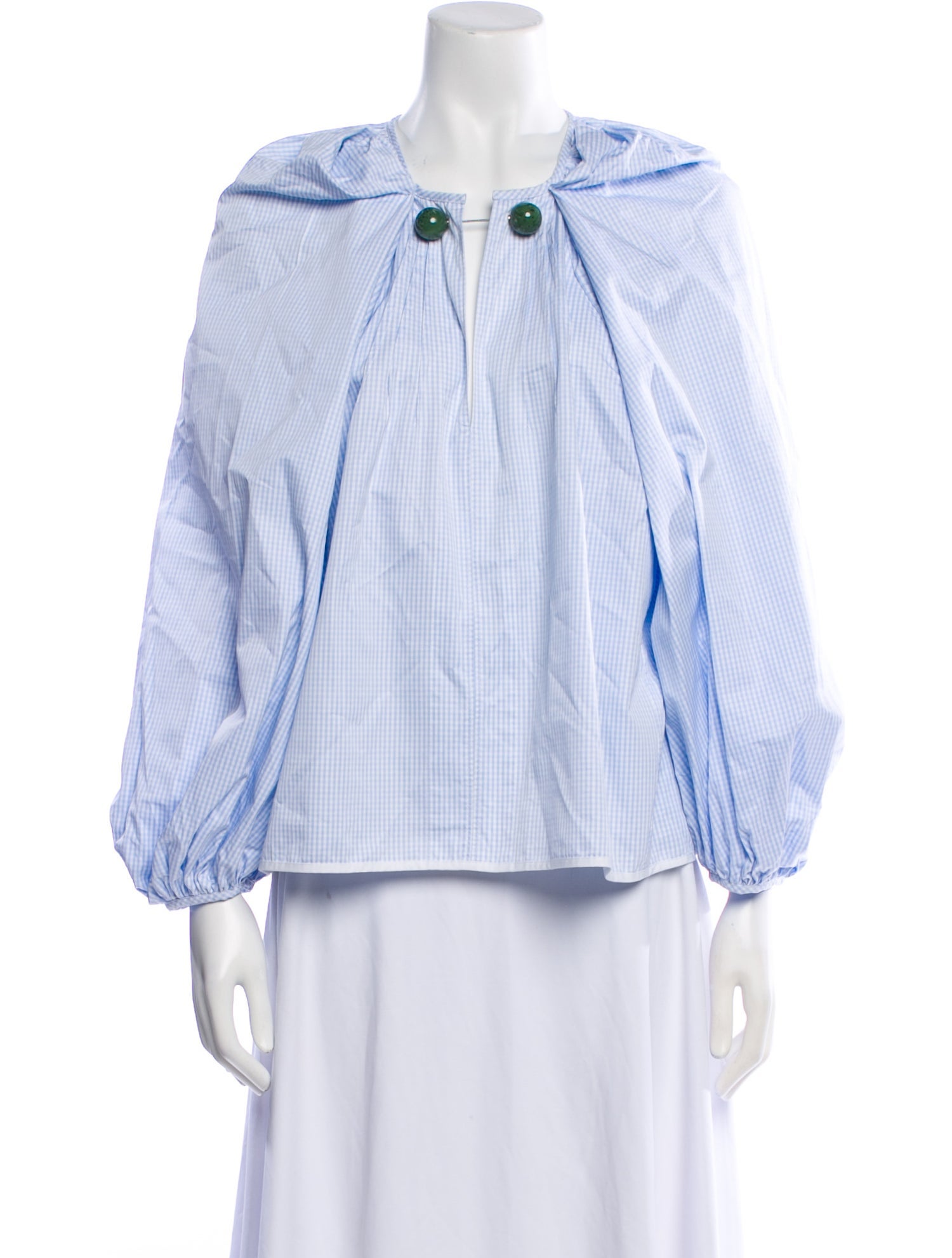 Nackiyé Plaid Print Mock Neck Blouse