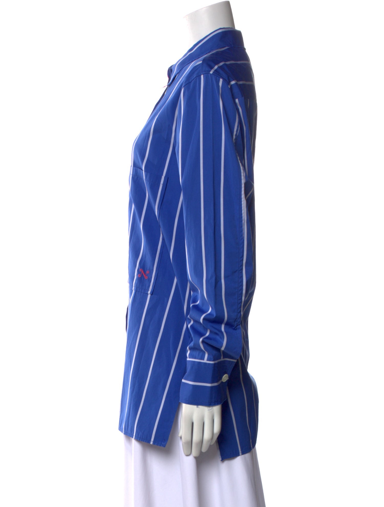 Nackiyé Striped Long Sleeve Button-Up Top