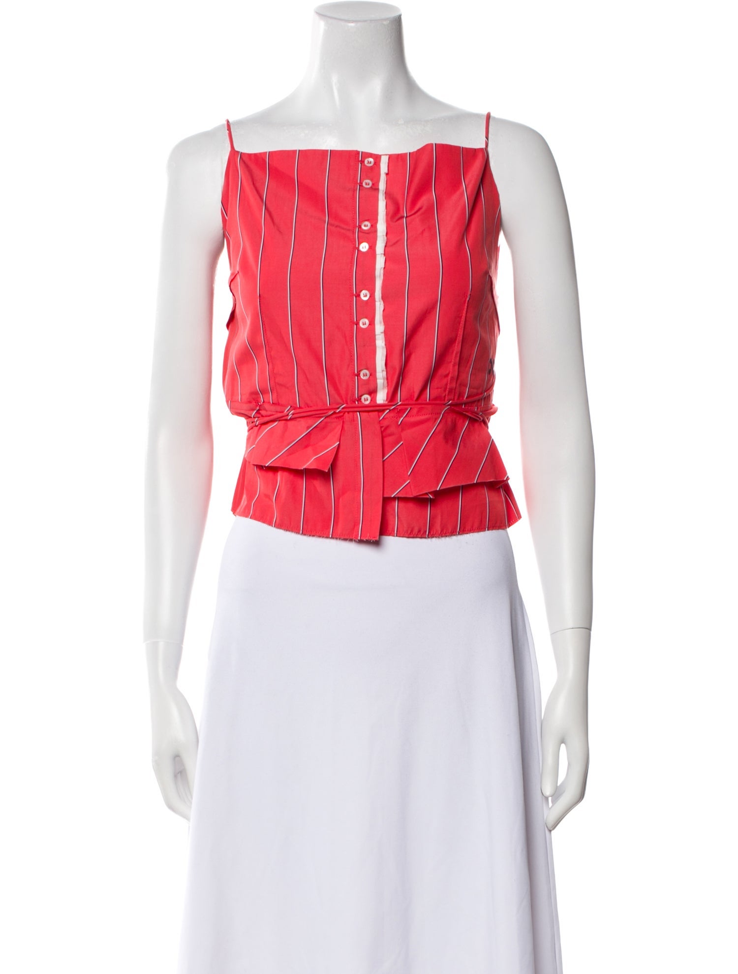 Nackiyé Striped Square Neckline Crop Top