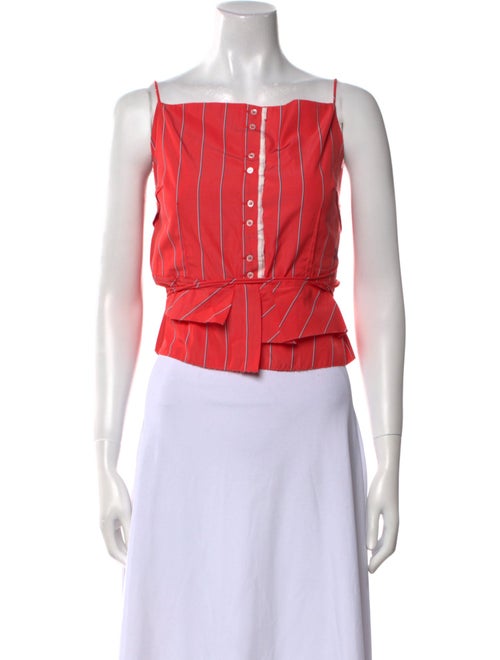 Nackiyé Striped Square Neckline Crop Top