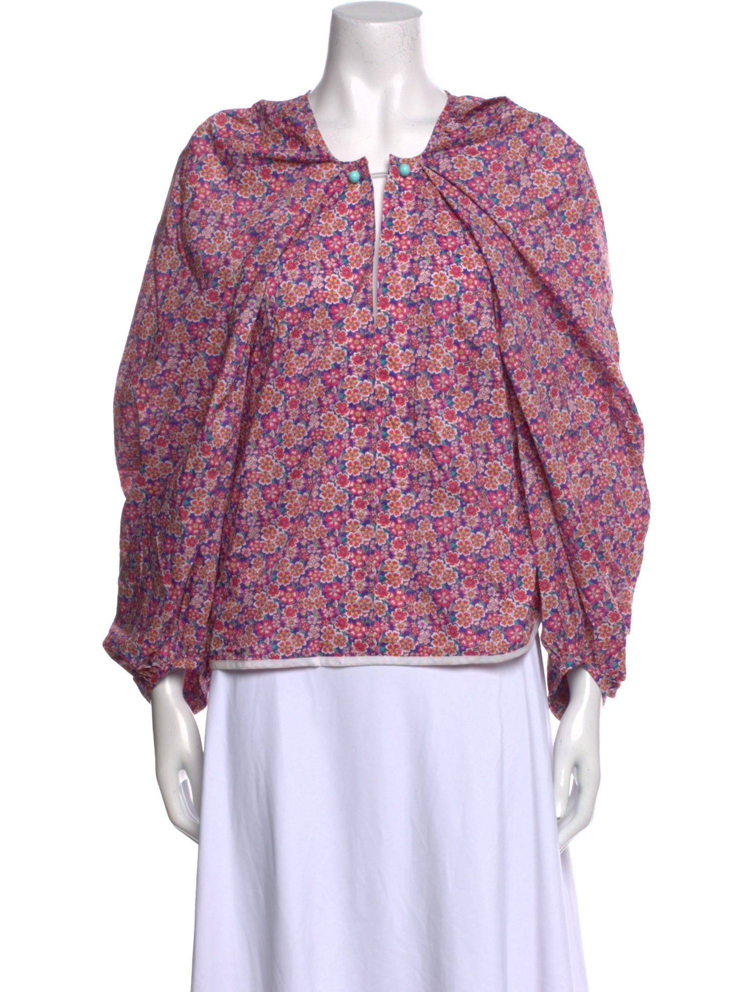 Nackiyé Floral Print V-Neck Blouse