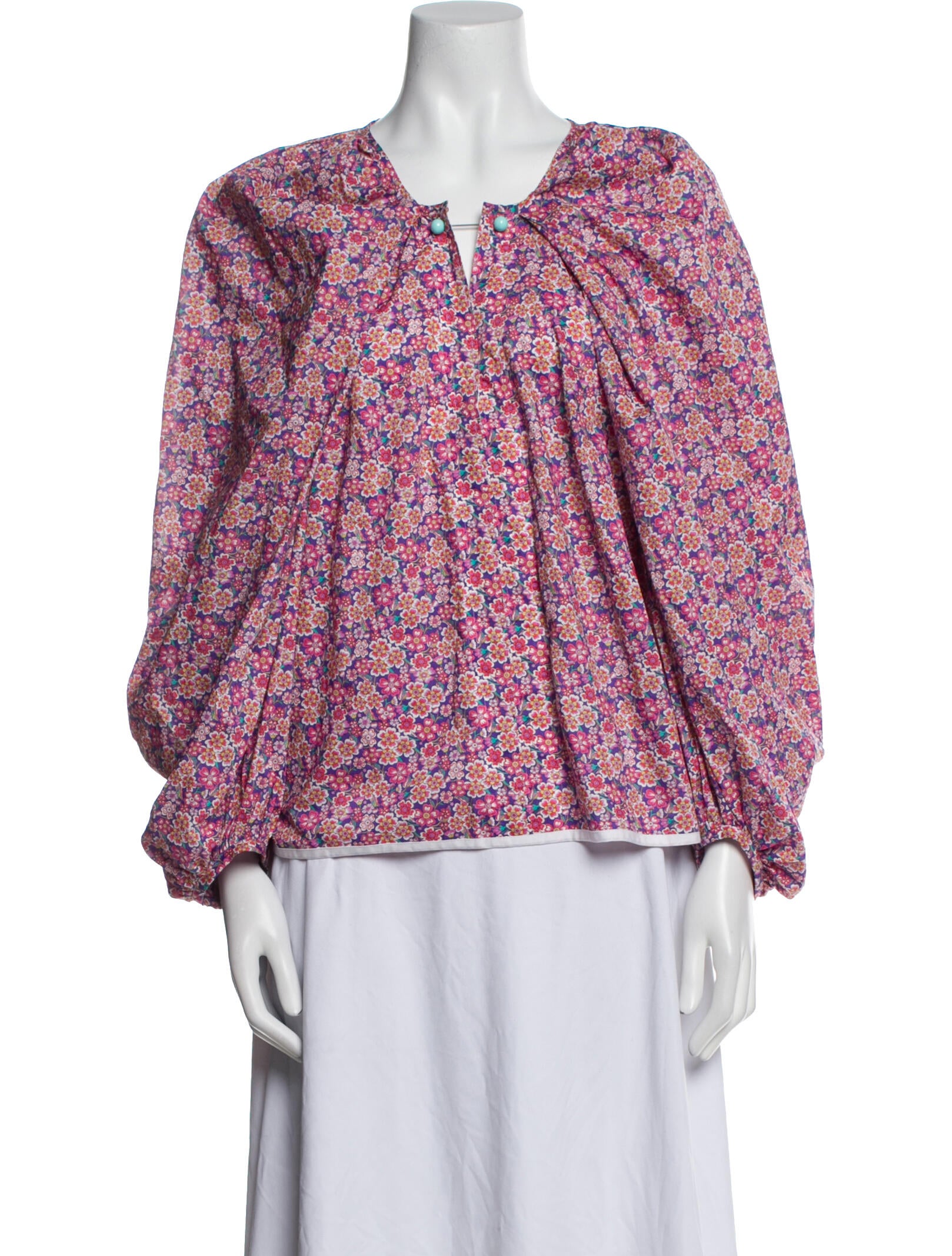 Nackiyé Floral Print V-Neck Blouse
