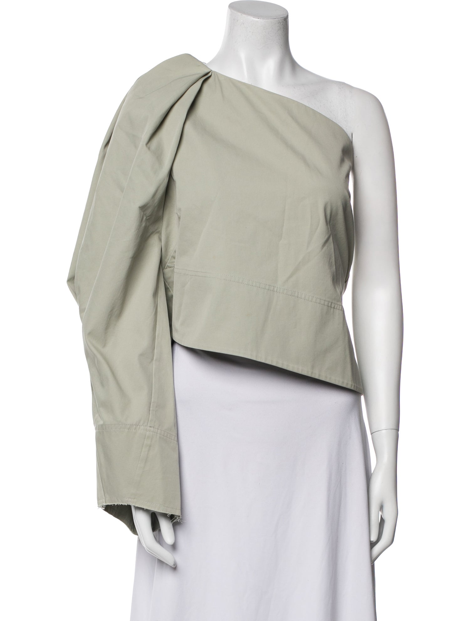 Nackiyé One-Shoulder Long Sleeve Crop Top