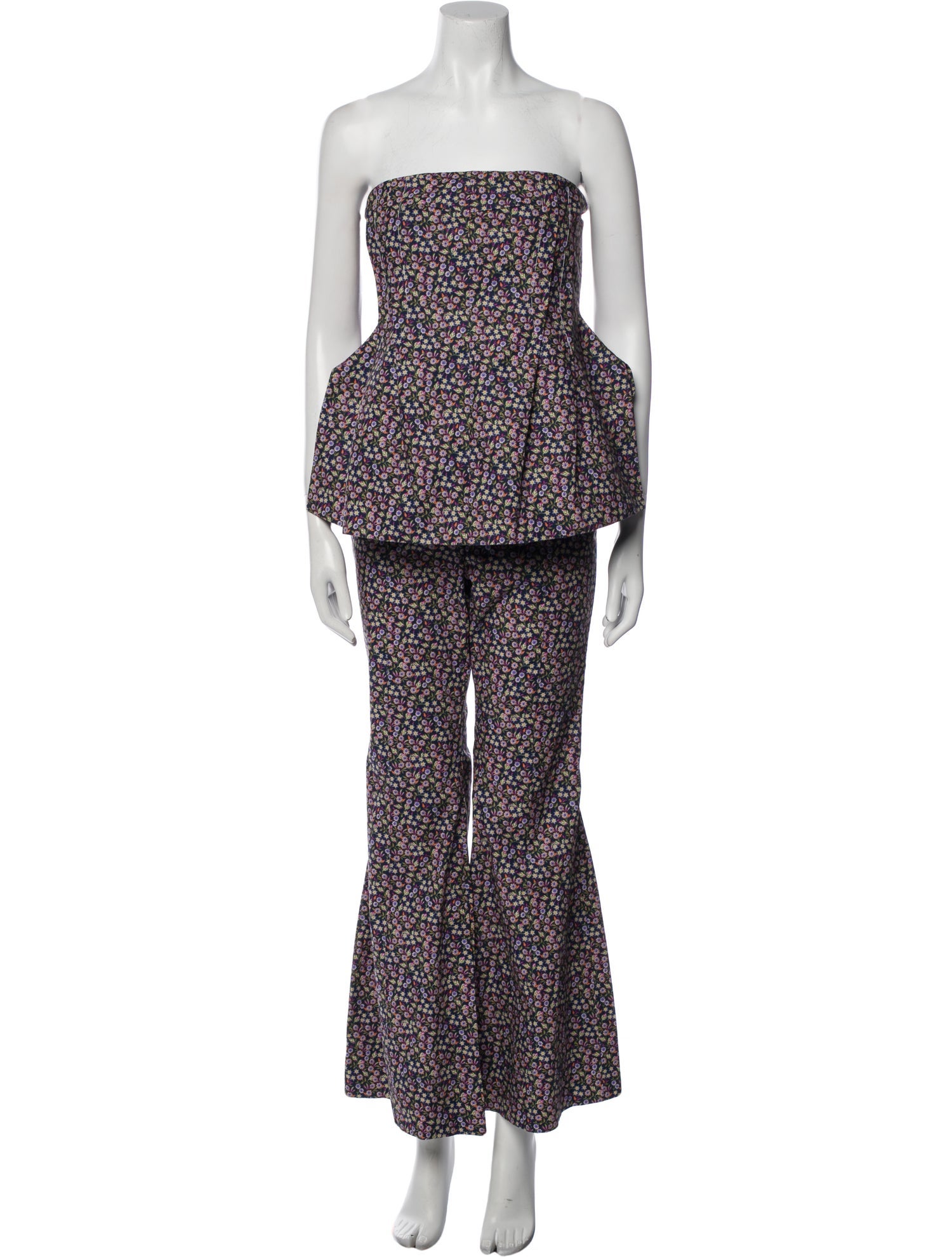 Nackiyé Floral Print Pleated Accents Pant Set