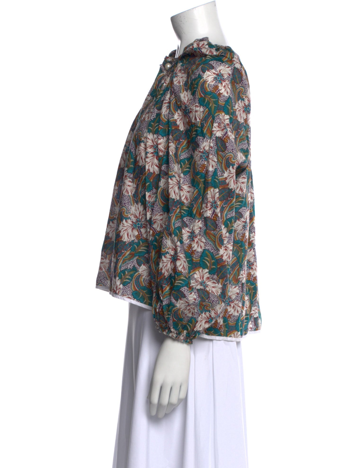 Nackiyé Floral Print V-Neck Blouse