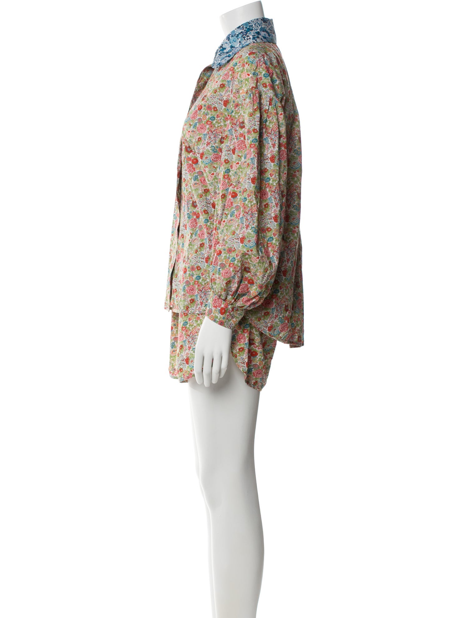 Nackiyé Floral Print Ruffle Embellishment Short Set