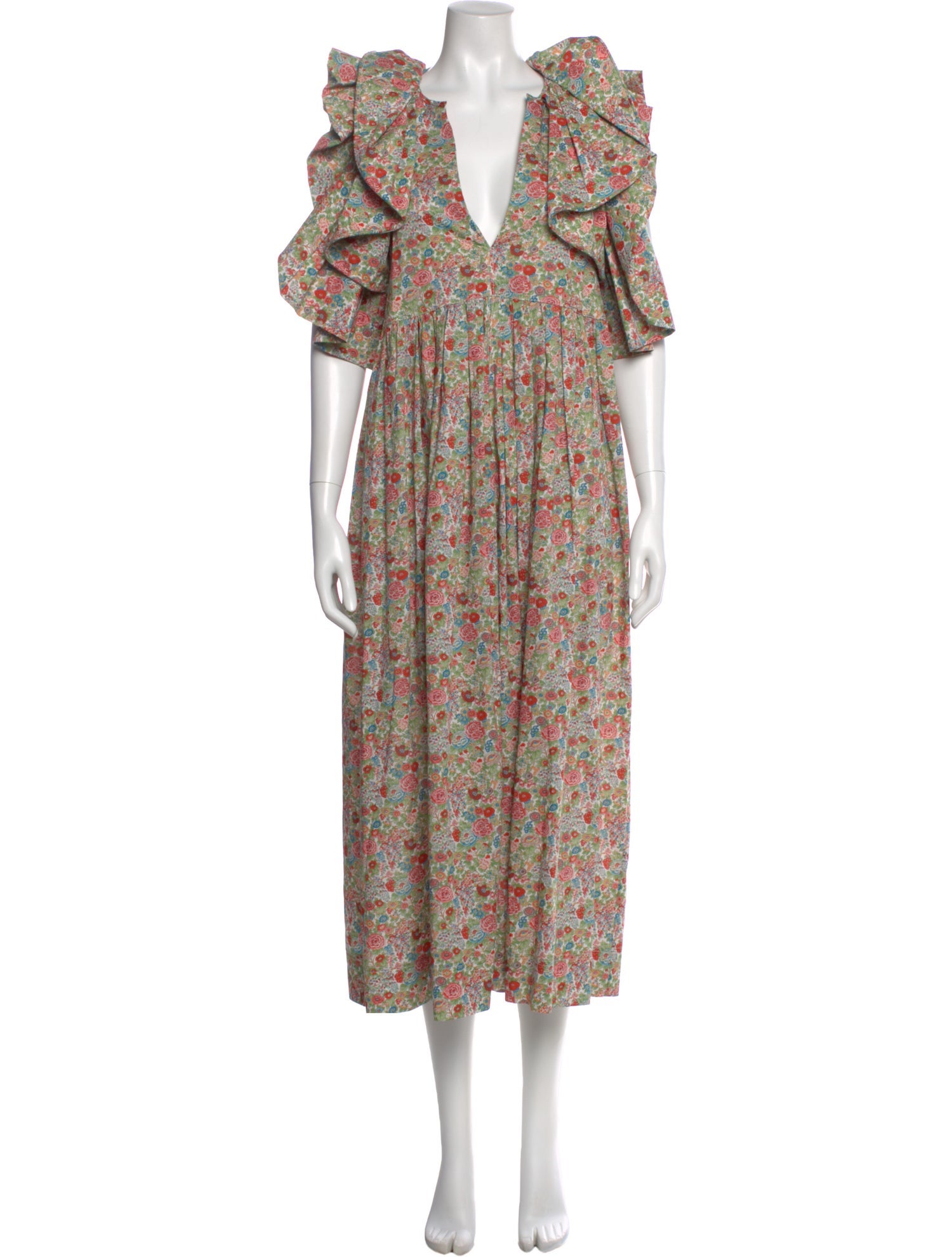 Nackiyé Floral Print Midi Length Dress