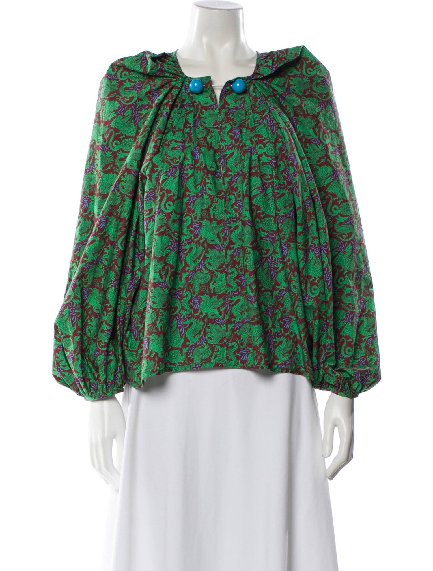 Nackiyé Patterned Long Sleeve Blouse