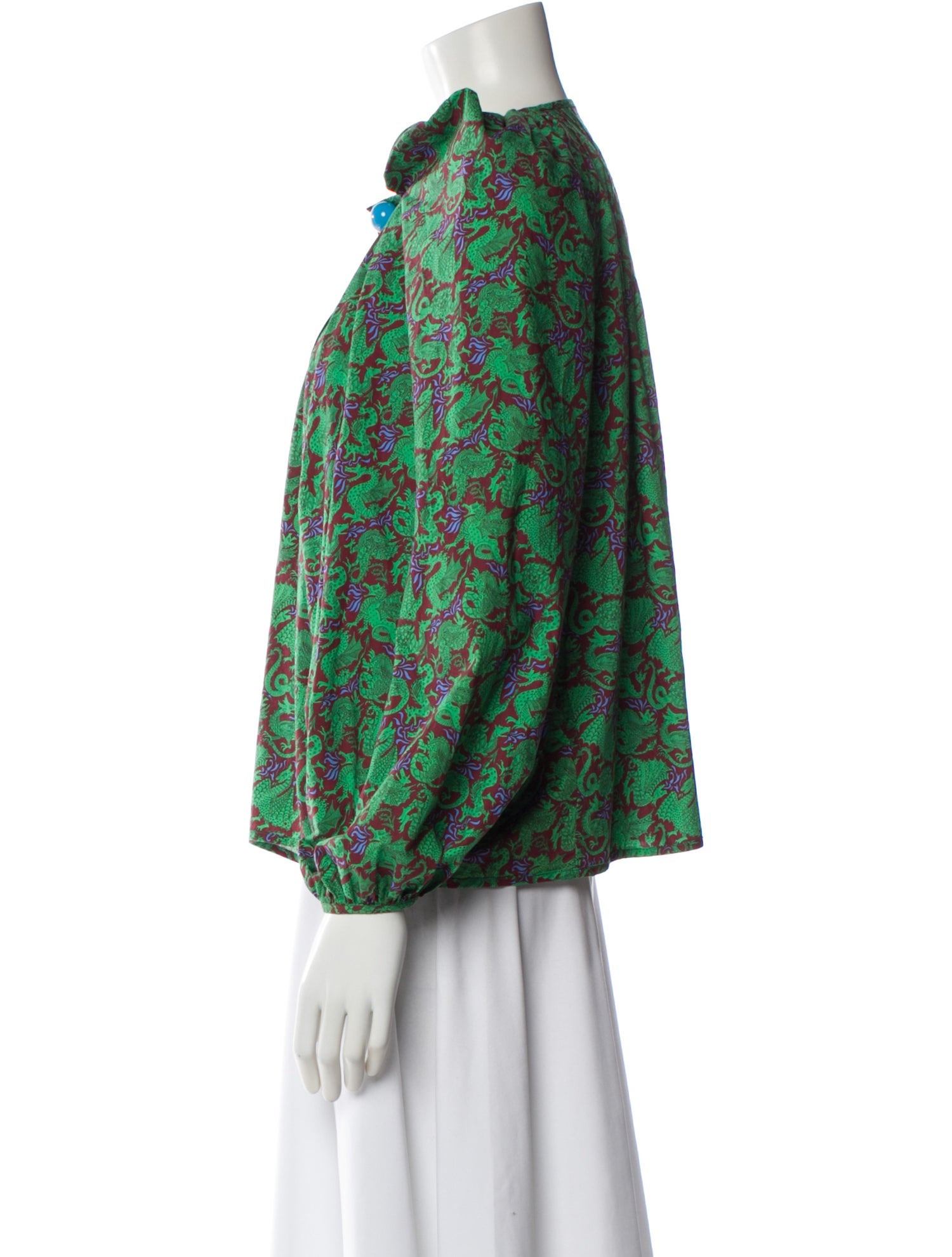 Nackiyé Patterned Long Sleeve Blouse
