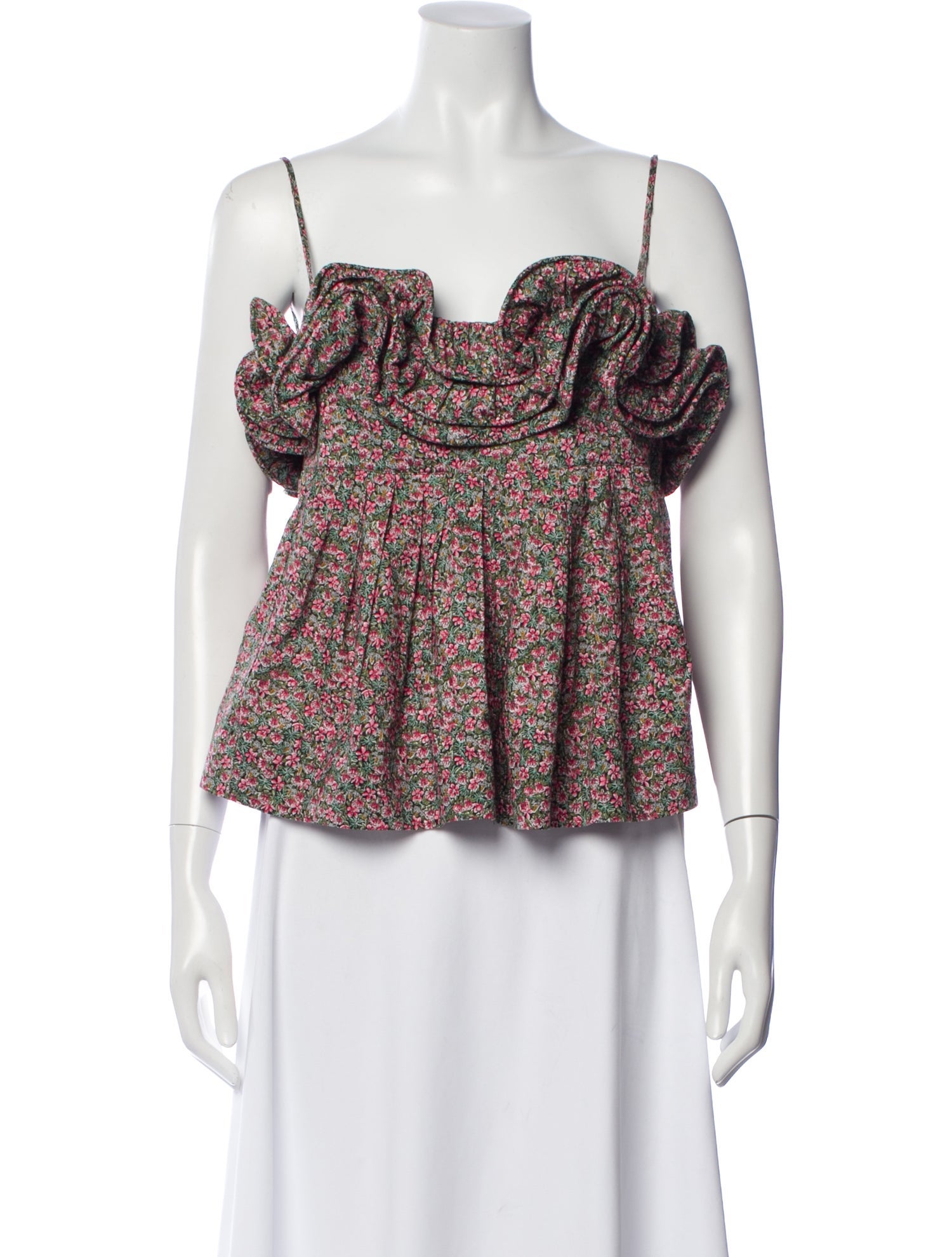 Nackiyé Floral Print Off-The-Shoulder Crop Top