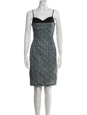 Pre-owned Nackiyé Floral Print Knee-length Dress In Green