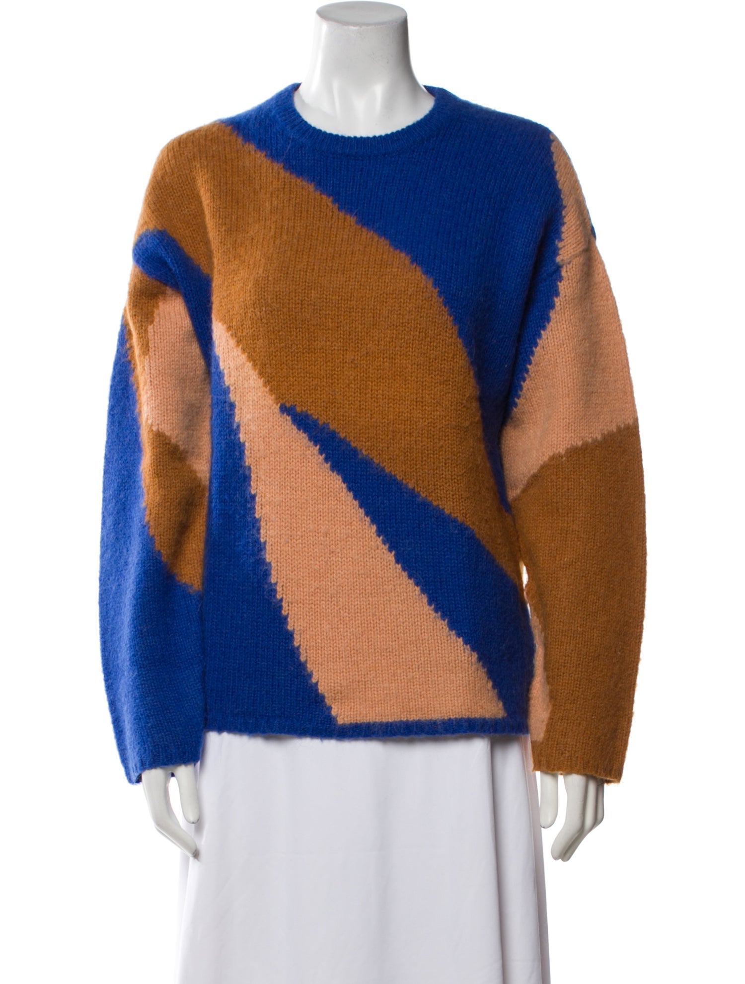 Nagnata Merino Wool Colorblock Pattern Sweater