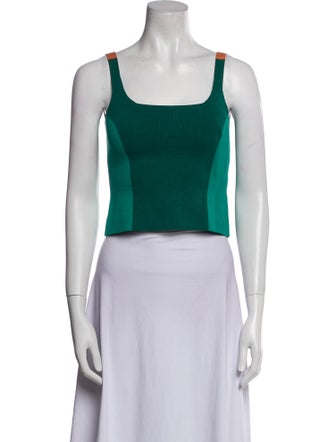 Nagnata Square Neckline Sleeveless Crop Top
