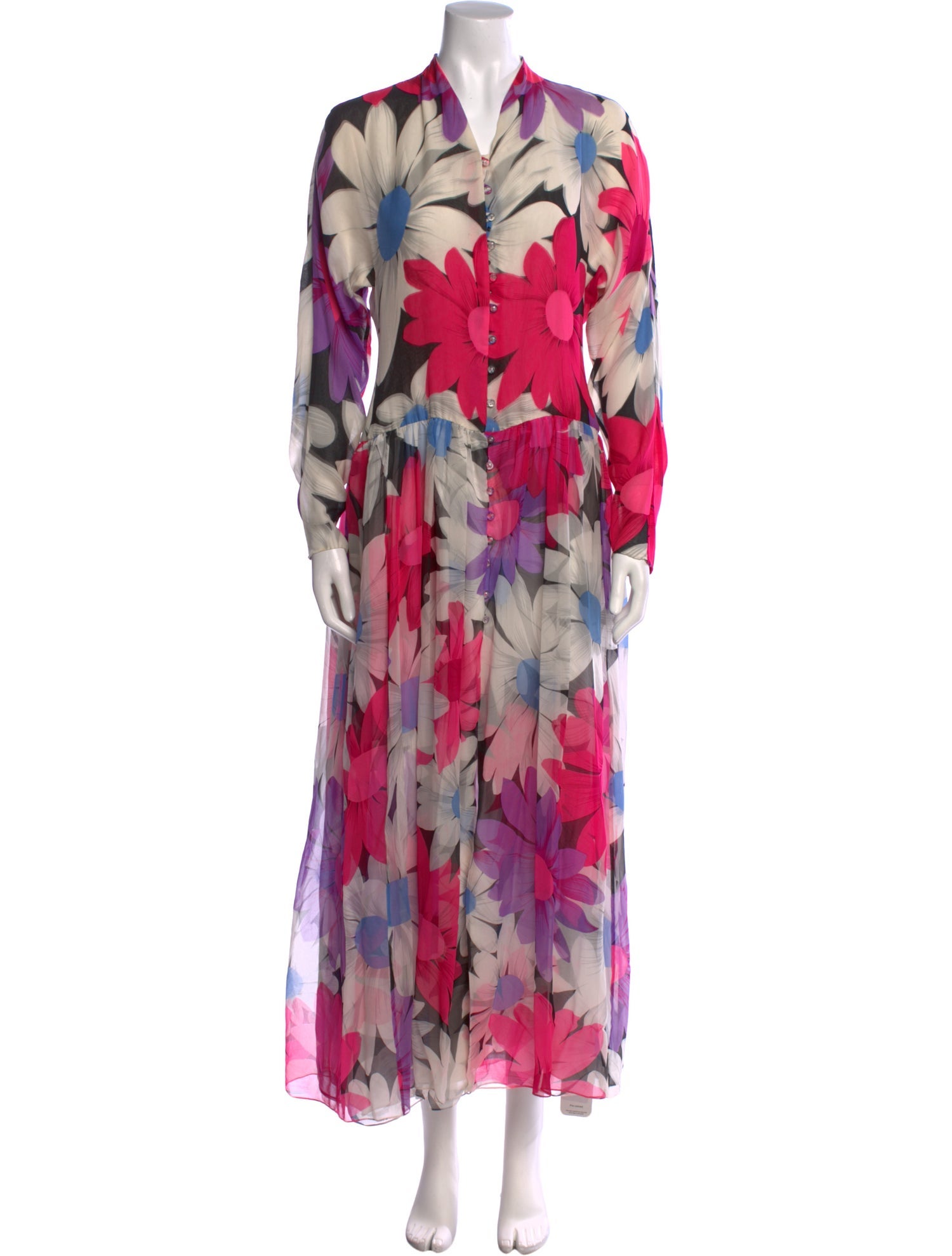 Hanae Mori Silk Long Dress