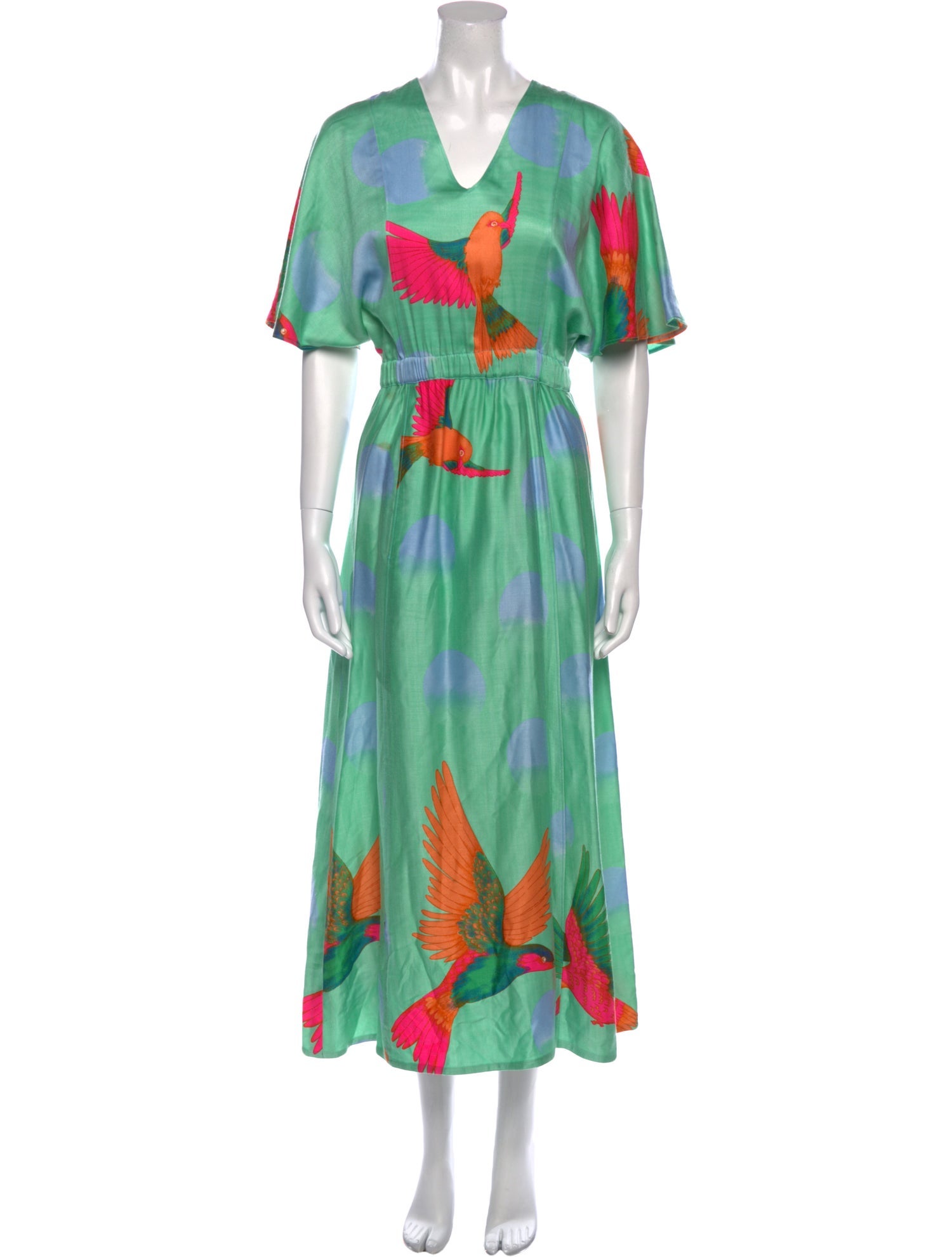 Hanae Mori Printed Long Dress