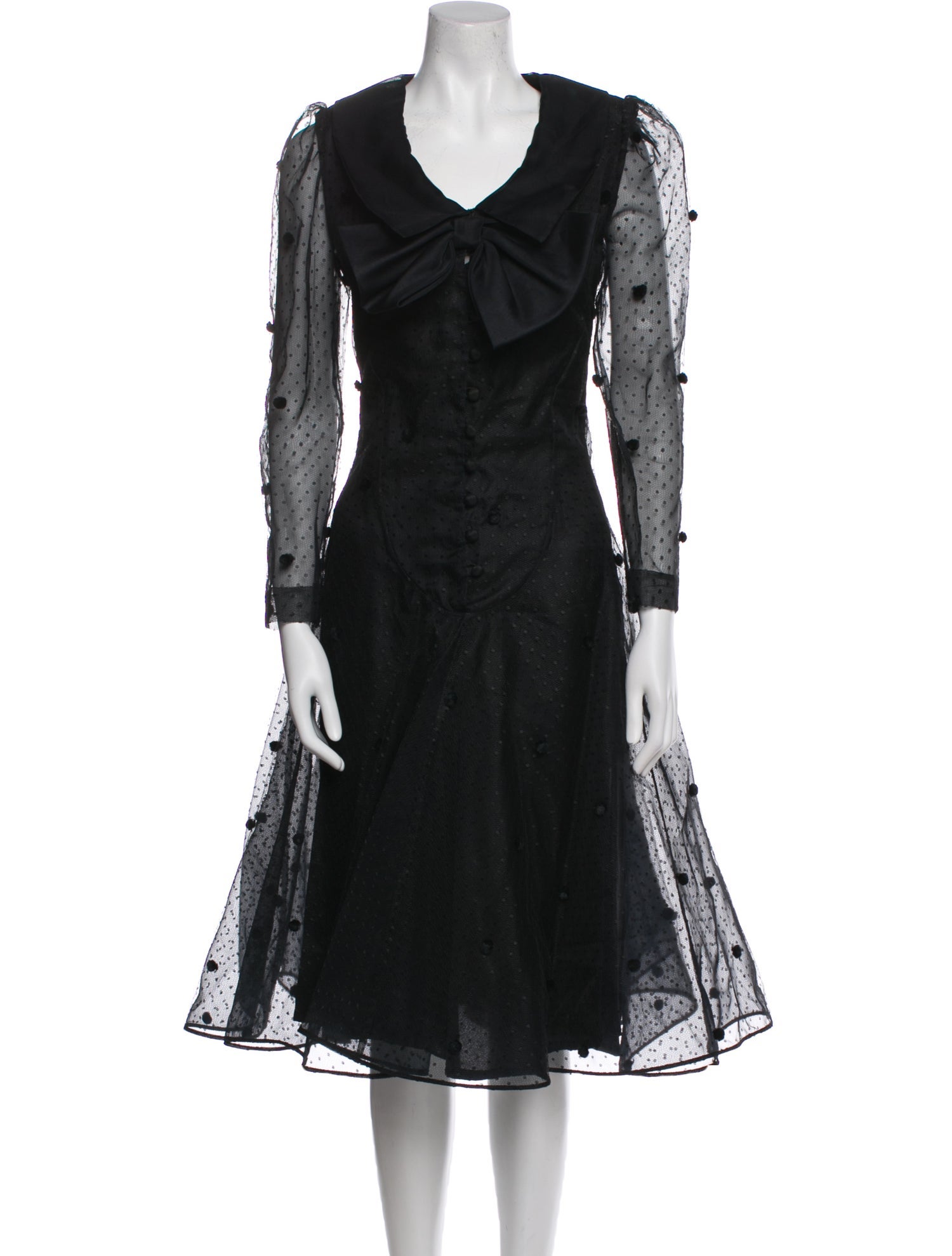 Hanae Mori Vintage Midi Length Dress