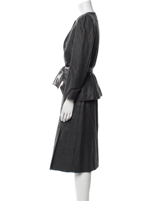 Hanae Mori Wool Striped Pantsuit
