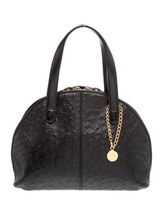Hanae Mori Ostrich Top Handle Bag