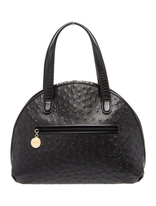 Hanae Mori Ostrich Top Handle Bag