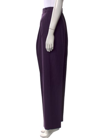Hanae Mori Wool Wide Leg Pants