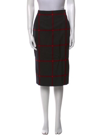 Hanae Mori Wool Knee-Length Skirt