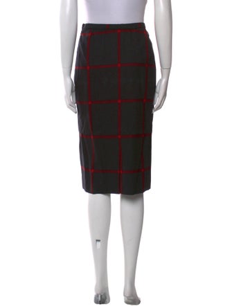 Hanae Mori Wool Knee-Length Skirt