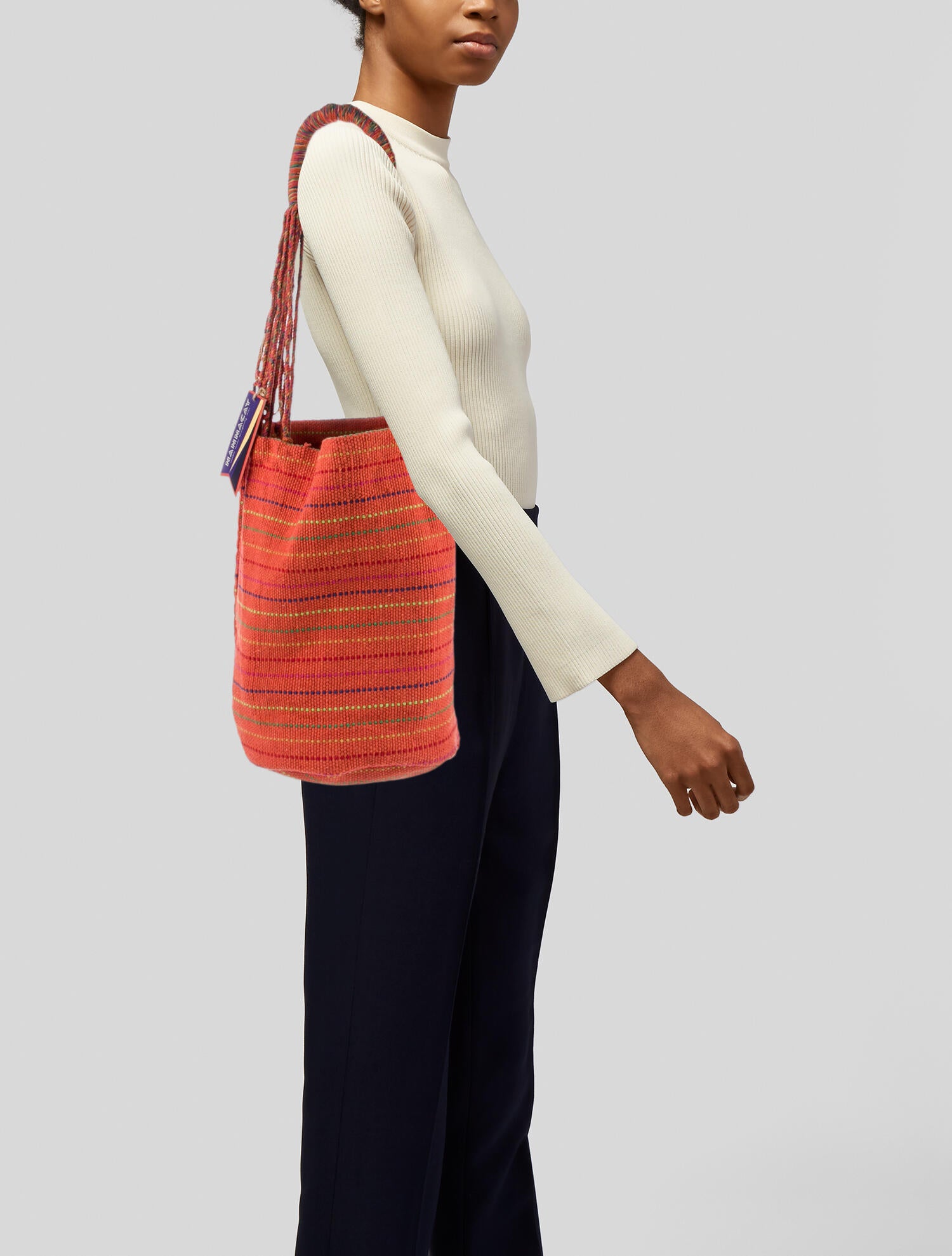 Large Letter Printed Canvas Shoulder Bag main image 1