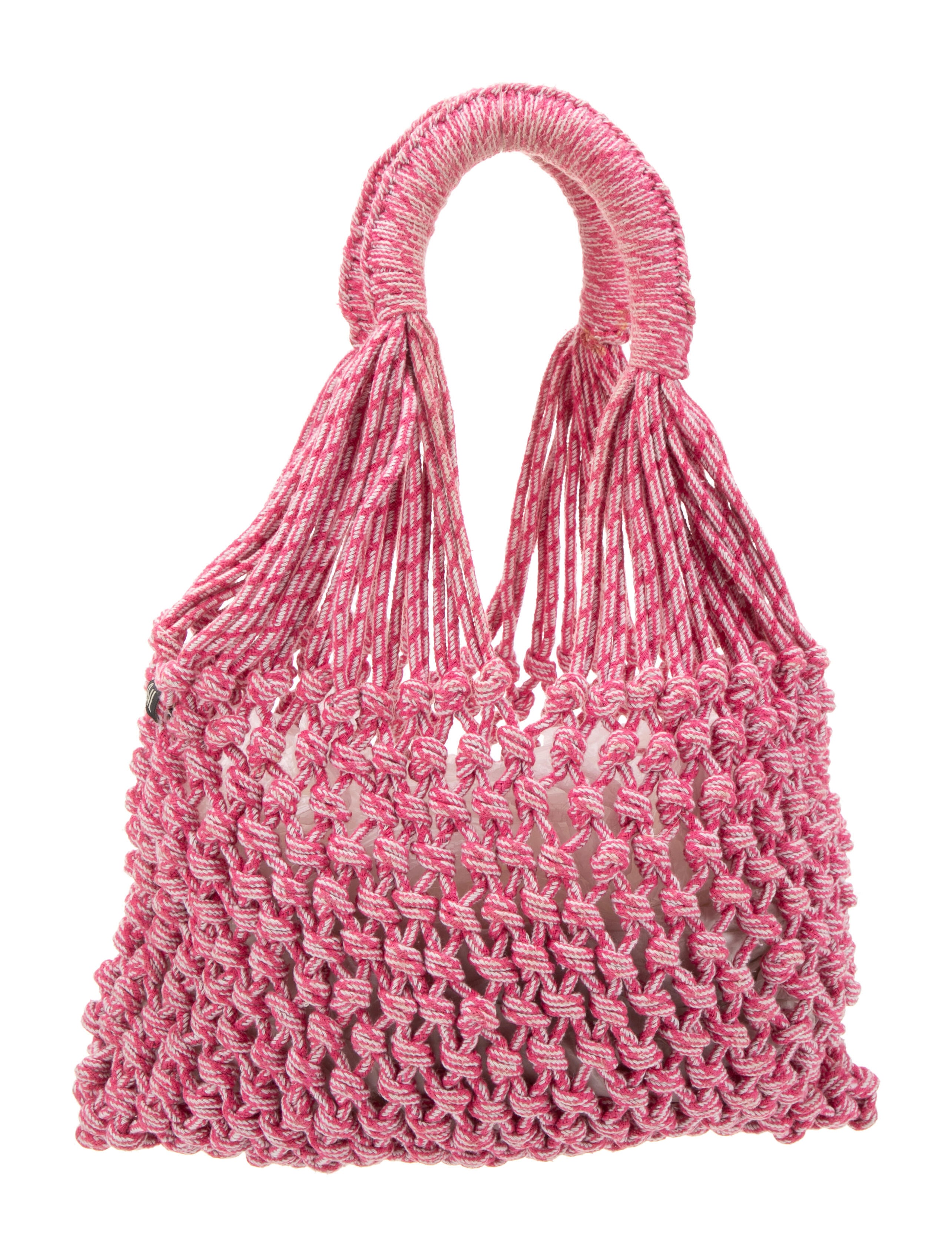 Nannacay Crochet Trim Tote Bag Pink Handle Bags, Handbags WNANA20657 The RealReal