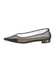 Nalebe Mesh Leather Trim Embellishment Ballet Flats