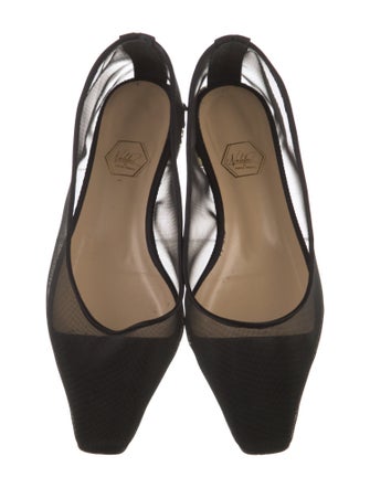 Nalebe Mesh Leather Trim Embellishment Ballet Flats