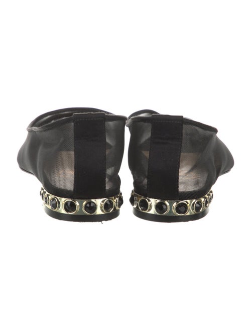 Nalebe Mesh Leather Trim Embellishment Ballet Flats