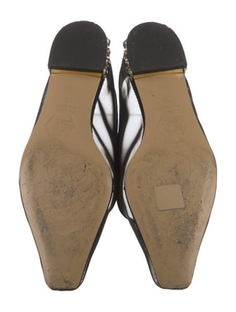 Nalebe Mesh Leather Trim Embellishment Ballet Flats