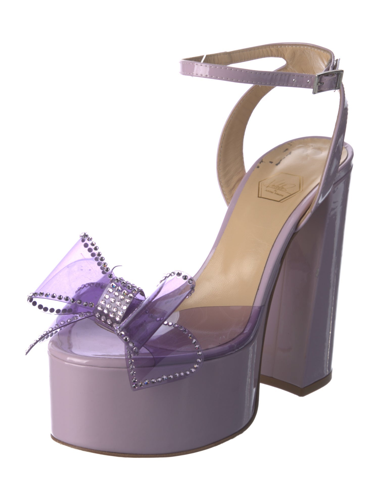 Nalebe Patent Leather Crystal Embellishments Sandals