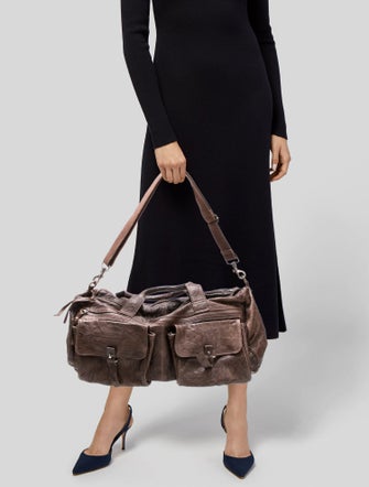 Napapijri Leather Weekender Bag