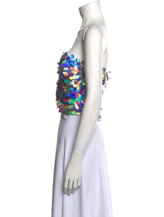 New Arrivals Sequin Floral Print Crop Top