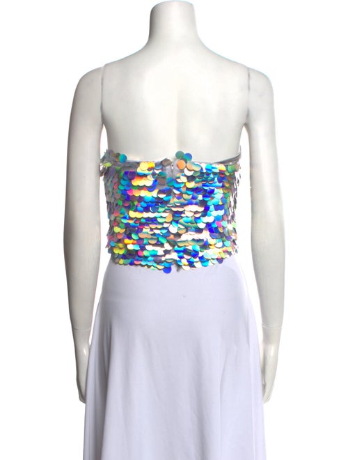 New Arrivals Sequin Floral Print Crop Top