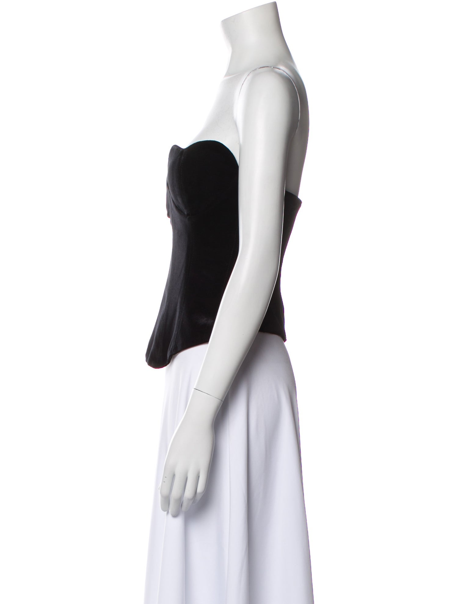 New Arrivals Velvet Strapless Crop Top