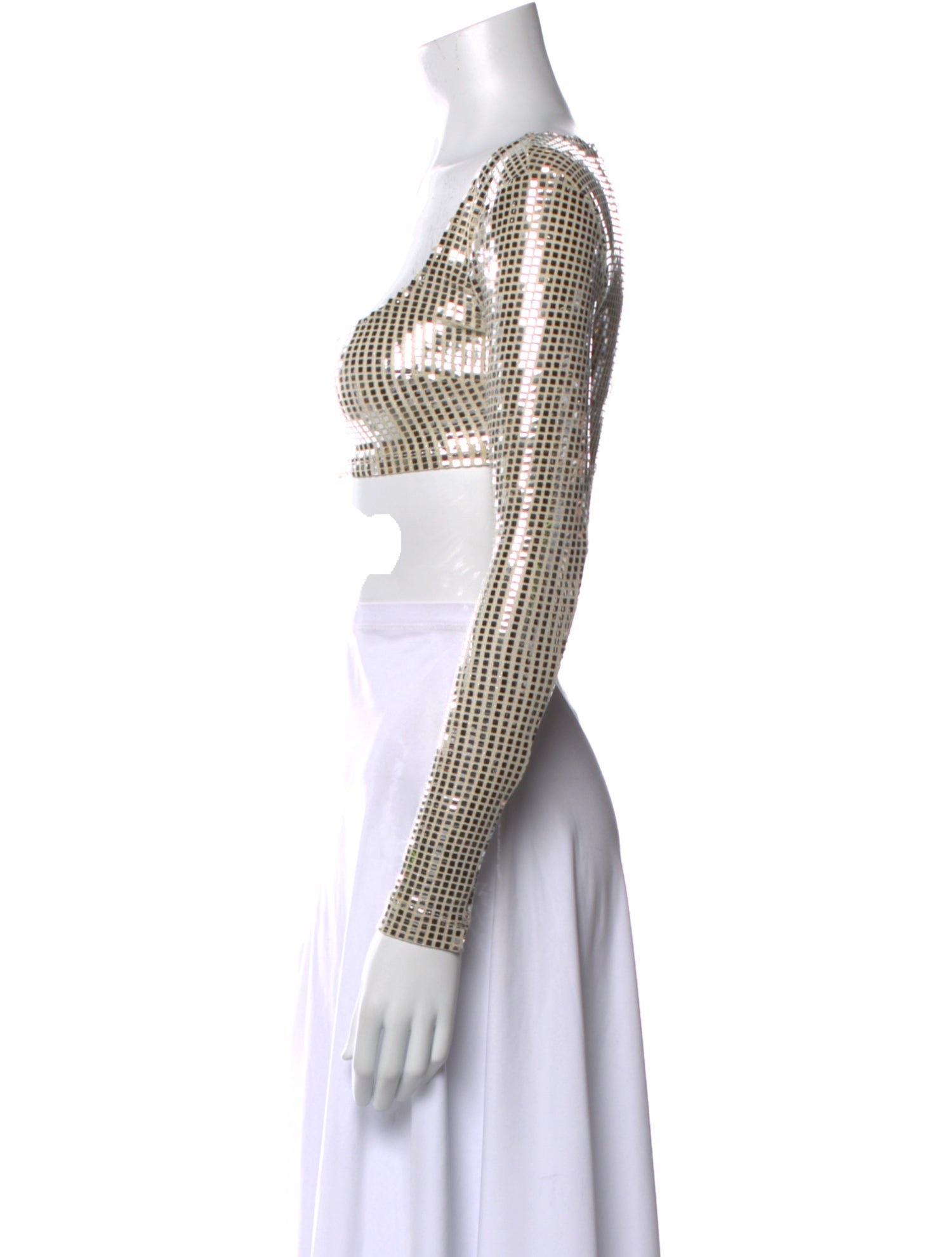 New Arrivals Square Neckline Long Sleeve Crop Top w/ Tags